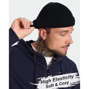 Gorro de Pescador Corto Personalizado, Gorro de Lana para Invierno, Gorra Trucker Tejida Cálida, Unisex, Transpirable, Sin Costuras - Product Image 4