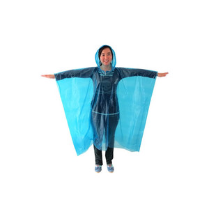 Poncho de pluie d'urgence en plastique léger pour adulte avec capuche intégrée, taille unique, poncho de pluie jetable - Product Image 1