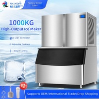 Machine à glace commerciale modèle MK-1000 personnalisée pour une production élevée de 1 tonne (1000 kg) de glace en cubes avec stérilisation par lumière bleue