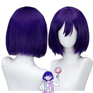Accessoires de coiffure pour Halloween, perruques courtes vertes et jaunes Omori Something Sunny Basil Aubrey Mari - Product Image 6