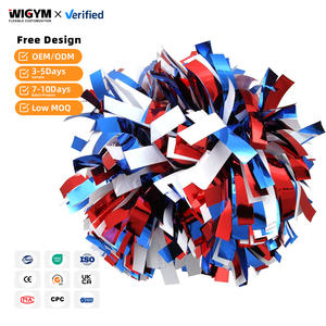 Pompons de cheerleading personnalisés en métal et plastique avec logo imprimé – Personnalisation durable du nom de marque promotionnel - Product Image 1