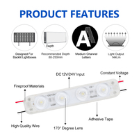 Module LED 7000K en gros de Chine avec lentille 2835, module LED étanche à injection de rétroéclairage 4 SMD 1,44W 12V pour enseignes lumineuses extérieures