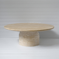 Table basse en marbre durable de style moderne et luxueux, ronde, beige, décorative, meubles de salon, personnalisable, garantie 1 an