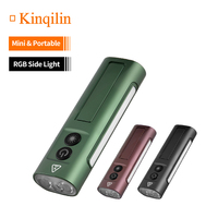 Lampe torche en alliage d'aluminium vert, rechargeable par USB, avec lumière latérale laser verte, faisceau de 200-300 m pour le camping