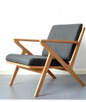 Dishi Modern Leisure Sofa Chair Gepolsterter Stoff Lounge Sessel mit Massivholz rahmen für Schlafzimmer Apartment Hotel School