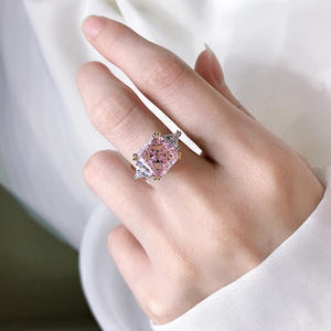 Новый S925 серебряное кольцо женский 10*10 розовым бриллиантом кольцо белого золота с бриллиантом <span class=keywords><strong>11</strong></span> карат обручальное кольцо ювелирные изделия - Product Image 6