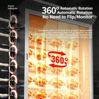 Grill automatique rotatif pour poulets, 8 broches, en acier inoxydable de qualité alimentaire, chauffage par convection, à gaz, pour supermarchés, charcuteries et poulets entiers