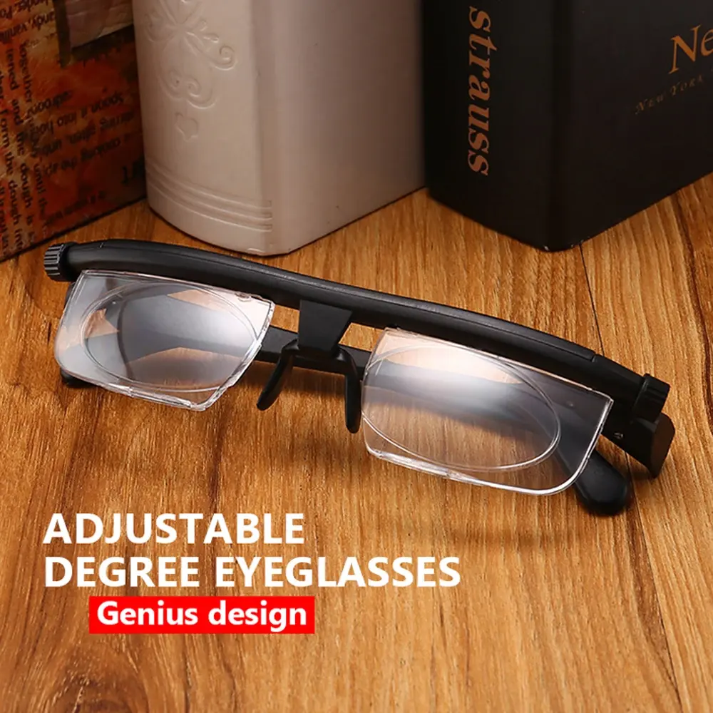 Ayarlanabilir diyoptri okuma gözlüğü-3 ila + 6 mukavemetli miyopi gözlük okuma gözlüğü TR90 ayarlanabilir odak uzaklığı gözlük