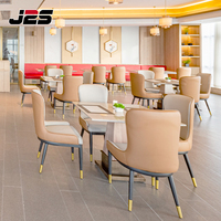 Ensemble de table en marbre J2S pour restaurant moderne, mobilier de luxe pour hôtel, banquet, buffet, hall, projet de restaurant, table et chaises