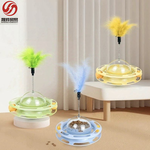 Gatto divertente giocattolo interattivo gatto auto giocattolo di intrattenimento per il gatto che gioca a alimentazione lenta trattare Dispenser Tumbler giradischi per animali domestici giocattoli - Product Image 6