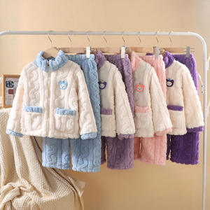Ensemble de vêtements de maison pour enfants en molleton doux à imprimé dessin animé, veste et pantalon de jogging, style décontracté, tenue en deux pièces pour garçons - Product Image 1