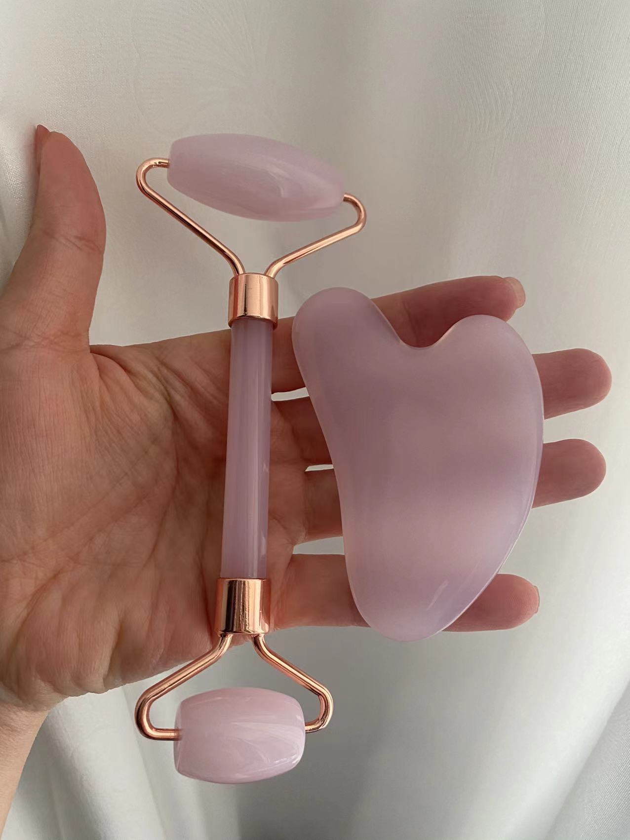Conjunto de jade rosa