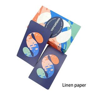 Juegos de cartas de <span class=keywords><strong>preguntas</strong></span> interactivas de papel de lino de alta calidad diseño personalizado impreso personalizado <span class=keywords><strong>para</strong></span> parejas precio de fábrica - Product Image 2
