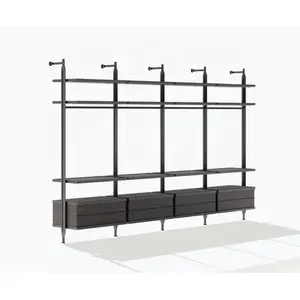 Structures ouvertes placard italie design cadre en aluminium garde-robe <span class=keywords><strong>dressing</strong></span> système - Product Image 1