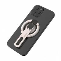 Support de téléphone portable magnétique en aluminium enveloppé de silicone souple, pour bureau, avec anneau de maintien, poignée de décompression et support pliable