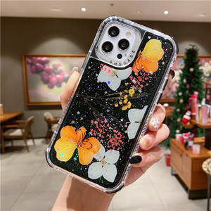 Mơ ba-trong-một nền đen hoa thật điện thoại di động Trường hợp cho iPhone - Product Image 6