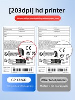 Imprimante d'étiquettes thermiques de 4 pouces, imprimante de codes-barres de bureau de 110 mm, imprimante d'étiquettes USB haute vitesse pour entrepôt, petite entreprise