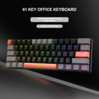 Nouveau clavier mécanique portable à 61 touches avec interface USB, anti-ghosting, rétroéclairage LED
