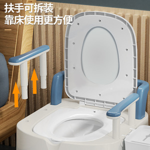 <b>Portable</b> <b>Commode</b> Chair For Elderly And Pregnant With Odor Proof Design Slow Closing Lid Bedside Use Standard Size PP Material - Product Image 1