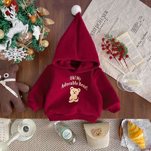 Quần áo trẻ sơ sinh dài tay cho bé gái Áo nỉ có mũ ấm áp cho bé trai Áo thun in hình - Product Image 5