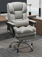Chaise de bureau de direction - Siège en cuir, design ergonomique, option inclinable, base à 5 étoiles, roulettes ; confortable pour les longues heures de travail assises