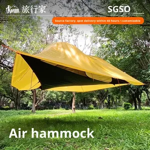 Tenda a Tunnel Triangolare per Campeggio all'Aperto, Sospesa, Impermeabile, Anti-Zanzare, Tenda Aerea da Albero Gialla/Nera - Product Image 5