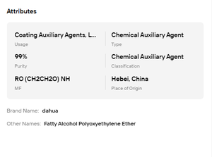 Surfactante No Iónico Confiable Serie AEO |   Éter de Polioxietileno de Alcohol Graso con 99% de Pureza, Agente Auxiliar Químico - Product Image 6