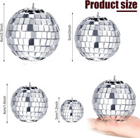 Nouvelle Arrivée Boule Disco Miroir en Verre Scintillant Rouge Bleu Rose Argent Or, Ornement Suspendu pour Fêtes et Événements