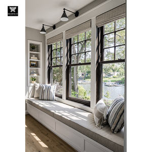 Fenêtres à guillotine noires avec vitrage trempé pour maisons, fenêtre coulissante verticale sur mesure style ferme - Product Image 1