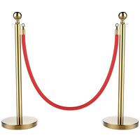 Barrière en corde d'acier inoxydable personnalisée avec éclairage pour scène d'exposition et gestion des files d'attente, poteaux dorés – Prix usine