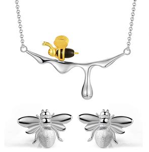 Lotus Fun Modeschmuck 18 Karat vergoldet 925 Sterling Silber Honig Hummel hand gefertigt Original Design Feiner Schmuck für Frauen - Product Image 3
