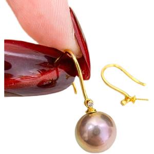 Accessoires en argent S925 pour perles DIY, support vide pour boucles d'oreilles, perles de 9 à 12 mm, bijoux en argent simples, boucles d'oreilles en perles, boucles d'oreilles en perles 21235 - Product Image 5