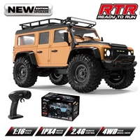 Coche RC HB R1601 1:16 2.4G 4 Canales 4WD Todoterreno con Luces LED, Camioneta Crawler, Vehículo de Escalada, Modelo de Juguete para Mayores de 14 Años, Listo para Usar, Metálico, 35m