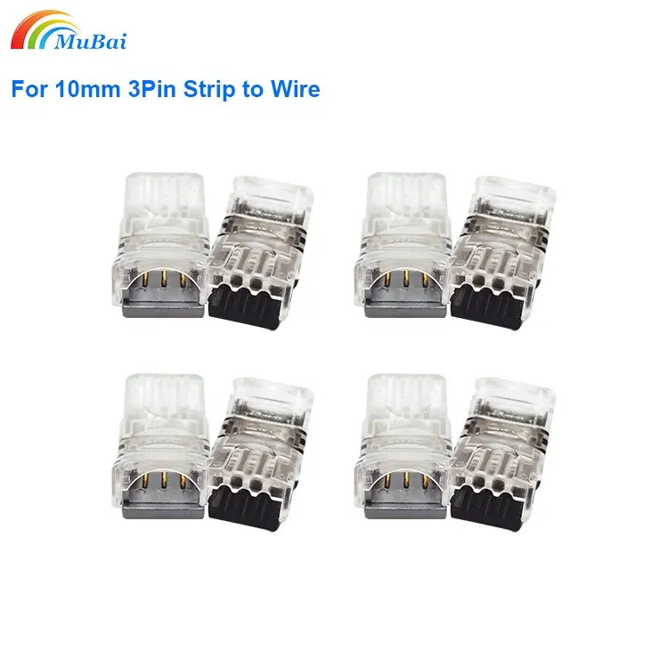 3pin IP65 Electric Extension Wire LED Strip Connect Joint For 5050 RGB LED Strip Lights 22AWG Wire Connection