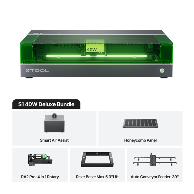 Xtool S1 40w Delux Laser Engraver High Precision Enclosed Diode Laser Cutter for Professional Use for Wood New Condition