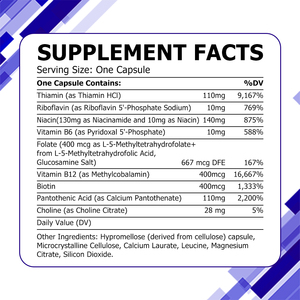 Cápsulas de Ashwagandha más populares con colina y vitaminas del grupo B para el apoyo del estado de ánimo y el estrés, con BioPerine para la absorción - Product Image 2