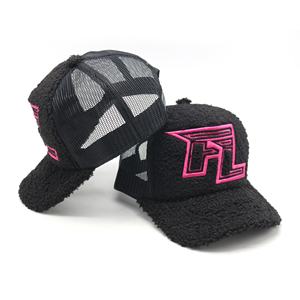 Chapeau de camionneur en fourrure à 5 panneaux, logo de broderie personnalisé, laine d'agneau, <span class=keywords><strong>hiver</strong></span> - Product Image 6