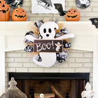 Halloween Fantôme Planche En Bois Guirlande Horreur Atmosphère Décoration pour Halloween Maison Porte Décor