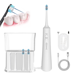 <span class=keywords><strong>Brosse</strong></span> à dents électrique portable 2 en 1 <span class=keywords><strong>et</strong></span> irrigateur buccal 600ml Réservoir IPX7 4 modes de nettoyage Fil <span class=keywords><strong>dentaire</strong></span> à poils moyens - Product Image 1