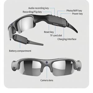 OEM 1080P HD Sports <b>Glasses</b> <b>Camera</b> 500W Pixel WiFi Audio Video Recording For Cycling Off Road Motorcycle Riding - Product Image 1