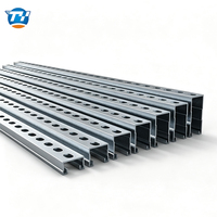 Profil C-Strut Baja Karbon Galvanis Seri UTT, Profil Penyangga Berlubang untuk Pemasangan HVAC, Pipa, dan Kabel Tray