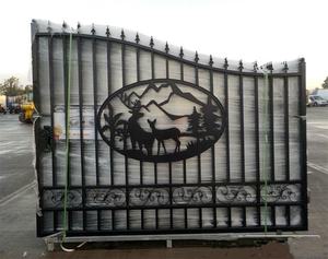 Vente flash Porte de jardin en fer forgé, Entrée de villa européenne, Galvanisé antirouille, Taille personnalisée, Direct usine - Product Image 5