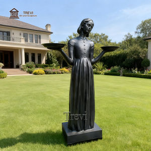 TREVI Art Moderne Maison Extérieur Jardin Décor Cuivre Personnalisée Figure Sculpture Taille Réelle Bronze Oiseau Fille Statue à Vendre - Product Image 3