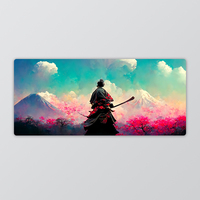 Tapis de clavier gaming personnalisé à succès avec repose-poignets, motif dessin animé, transfert thermique, en caoutchouc naturel, étanche, bords surjetés