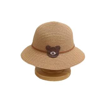 Chapeau <span class=keywords><strong>de</strong></span> paille d'ours d'été pour bébé fille garçon avec chapeaux <span class=keywords><strong>de</strong></span> soleil <span class=keywords><strong>de</strong></span> plage pour enfants - Product Image 6