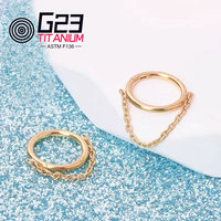 Anneau de Septum en titane 16G, anneau de nez, anneau de Cartilage, clou, boucles d'oreilles, Piercing, bijoux, ASTM F136