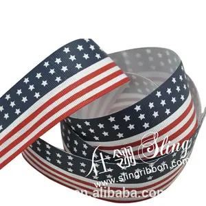 Wholesale Fashion Flag Printed Grosgrain Ribbon USA