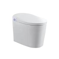 WC intelligent sans réservoir en céramique avec bidet intégré, monobloc, chasse automatique, ouverture/fermeture automatiques, siège chauffant, lavage à bulles, eau chaude, séchage