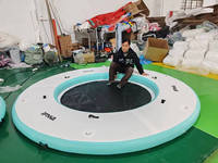 Isla flotante inflable de agua Muelle marino Barco flotante de agua Gran balsa inflable autoinflable