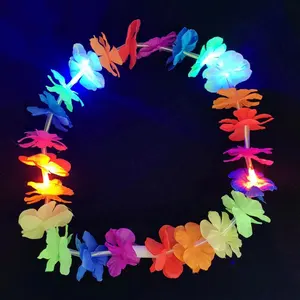 Heiße beliebte Festival blume LED-Licht girlande Show Gay Pride Regenbogen Halsketten Party zubehör Dekoration